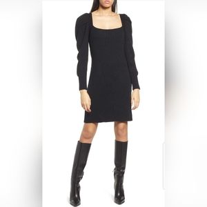Charles Henry Ribbed Long Sleeve Sweater Dress X-Large Black
